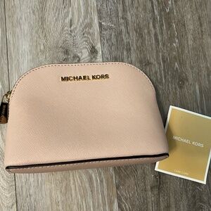 Michael Kors Soft Pink Leather Cosmetic Bag